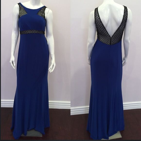 Royal blue sequins embellishment gown